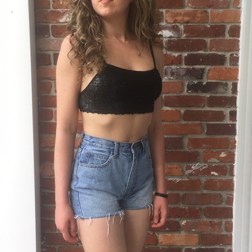 Black sequin bra